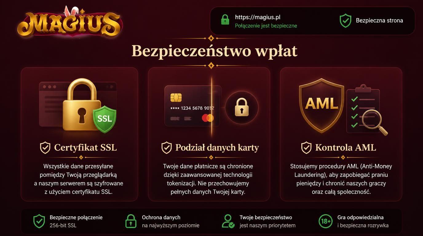 Elementy bezpieczeństwa wpłat w Magius Casino – szyfrowanie, ochrona danych, certyfikaty.